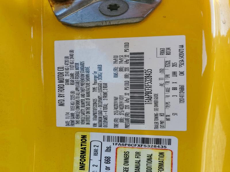 Aukcja sprzedaży 2015 Ford Mustang, vin: 1FA6P8CFXF5328435, numer aukcji: 45460626