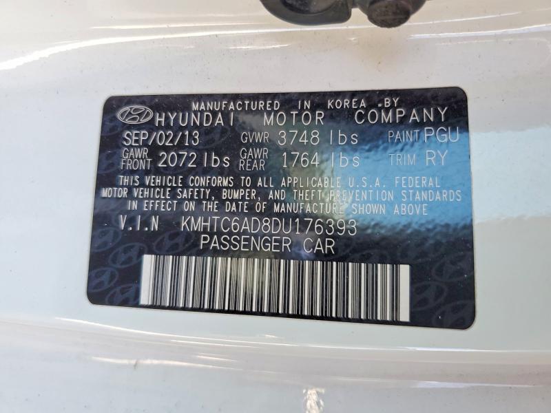 2013 Hyundai Veloster მანქანა იყიდება აუქციონზე, vin: KMHTC6AD8DU176393, აუქციონის ნომერი: 45448196