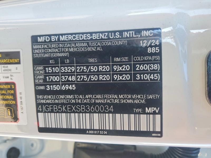 Aukcja sprzedaży 2025 Mercedes Benz Gle, vin: 4JGFB5KEXSB360034, numer aukcji: 47607956