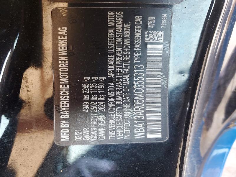 Продажа на аукционе авто 2021 Bmw M440xi, vin: WBA13AR05MCG55313, номер лота: 79429935
