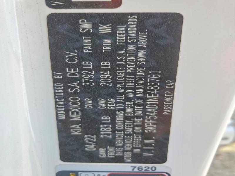 Продажа на аукционе авто 2022 Kia Forte, vin: 3KPF54AD1NE483761, номер лота: 47352626