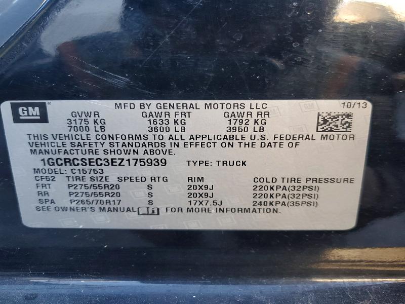 46626966 :رقم المزاد ، 1GCRCSEC3EZ175939 vin ، 2014 Chevrolet Silverado مزاد بيع