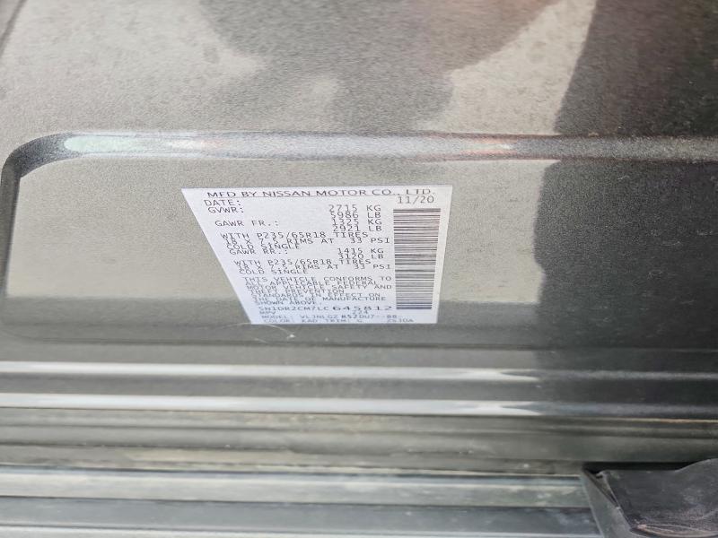 Aukcja sprzedaży 2020 Nissan Pathfinder, vin: 5N1DR2CM7LC645812, numer aukcji: 47820076