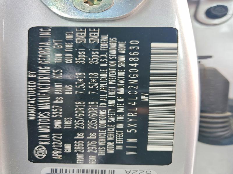 Aukcja sprzedaży 2021 Kia Sorento, vin: 5XYRL4LC2MG048630, numer aukcji: 47907736