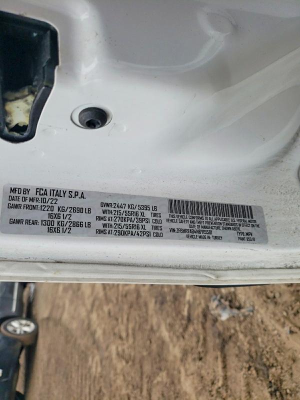Продаж на аукціоні авто 2022 Ram Promaster City, vin: ZFBHRFAB4N6Y15501, номер лоту: 79427975