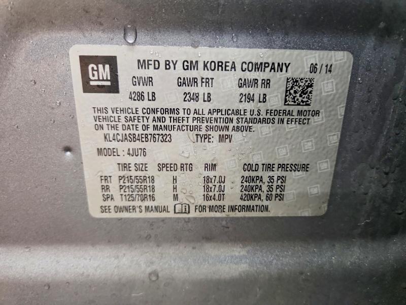 79904505 :رقم المزاد ، KL4CJASB4EB767323 vin ، 2014 Buick Encore مزاد بيع