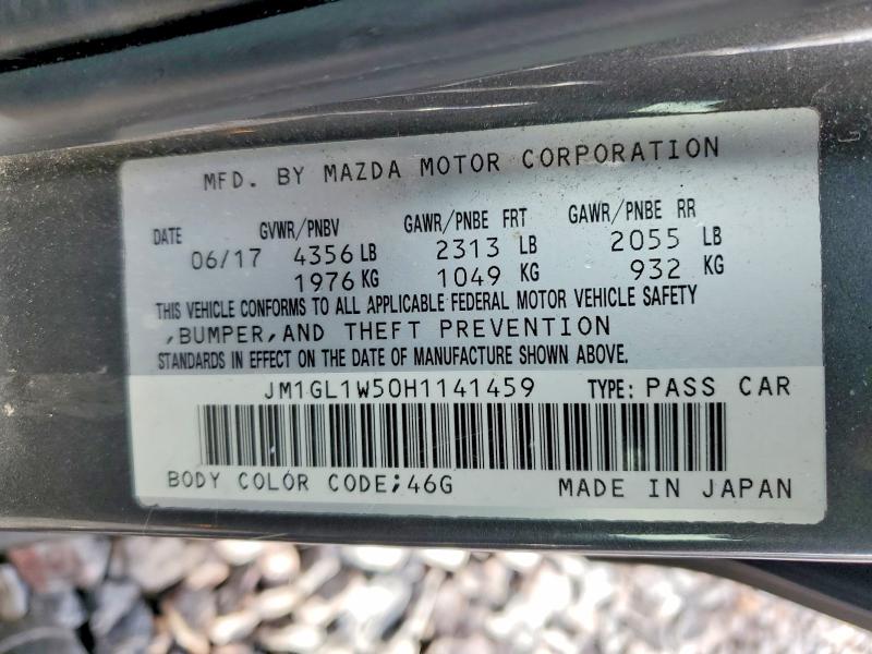 Продажа на аукционе авто 2017 Mazda 6, vin: JM1GL1W50H1141459, номер лота: 79646315