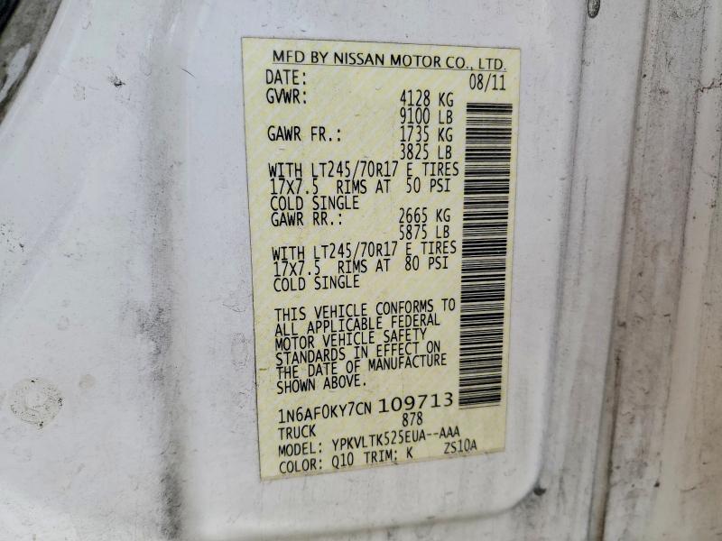 Auction sale of the 2012 Nissan Nv, vin: 1N6AF0KY7CN109713, lot number: 46932216