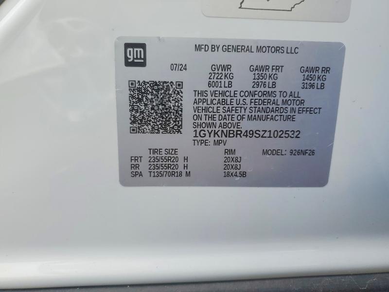 47402986 :رقم المزاد ، 1GYKNBR49SZ102532 vin ، 2025 Cadillac Xt5 مزاد بيع