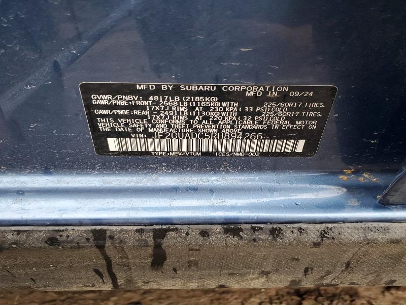 46436966 :رقم المزاد ، JF2GUADC5RH894266 vin ، 2024 Subaru Crosstrek مزاد بيع