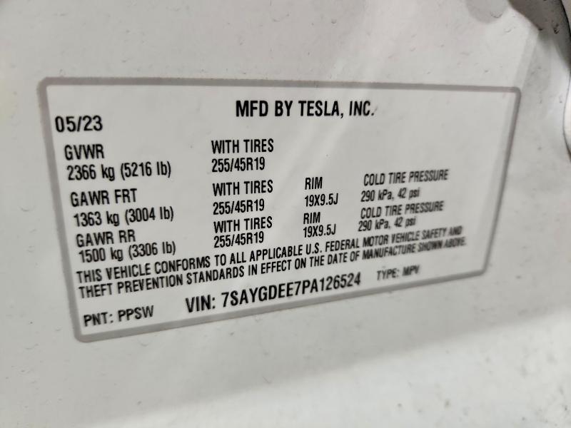 Aukcja sprzedaży 2023 Tesla Model Y, vin: 7SAYGDEE7PA126524, numer aukcji: 46460136