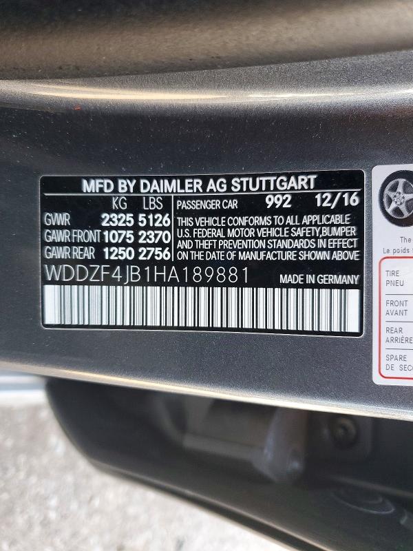 Продажа на аукционе авто 2017 Mercedes-benz E, vin: WDDZF4JB1HA189881, номер лота: 47871606
