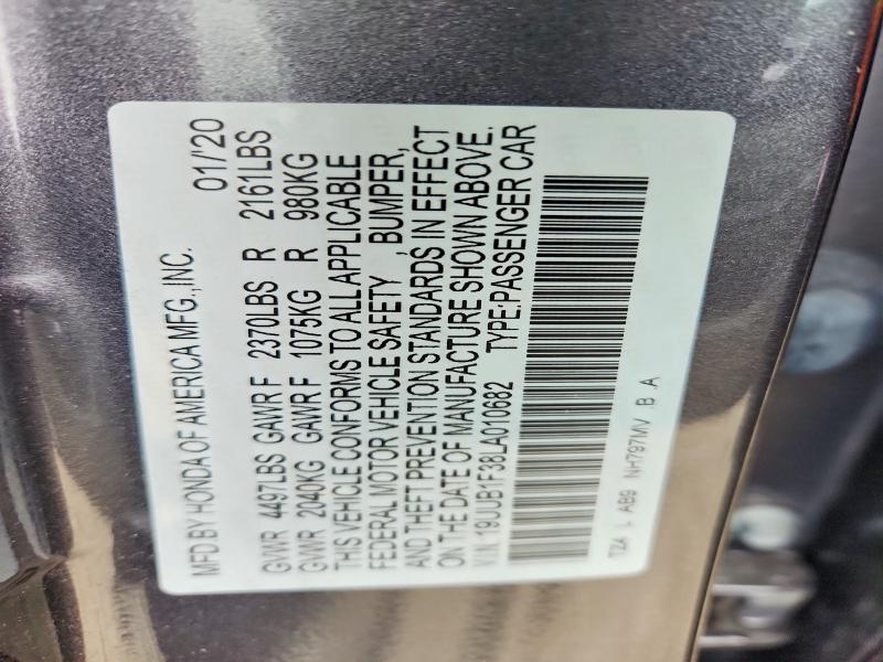 46457166 :رقم المزاد ، 19UUB1F38LA010682 vin ، 2020 Acura Tlx مزاد بيع