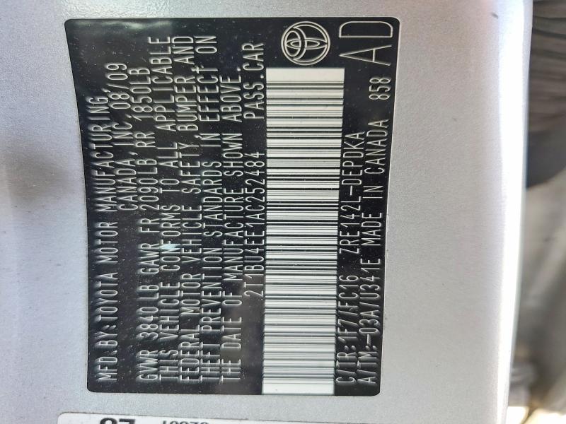 45769256 :رقم المزاد ، 2T1BU4EE1AC252484 vin ، 2010 Toyota Corolla مزاد بيع