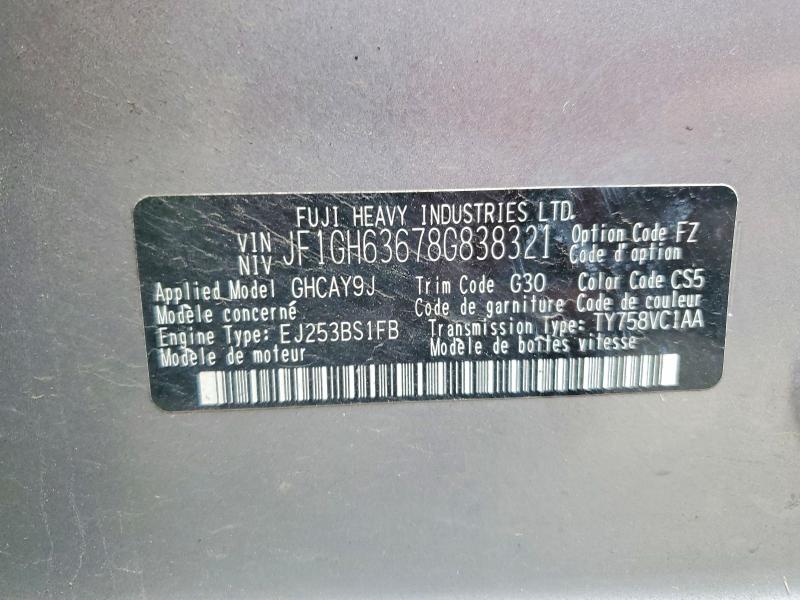 Продаж на аукціоні авто 2008 Subaru Impreza, vin: JF1GH63678G838321, номер лоту: 79016955