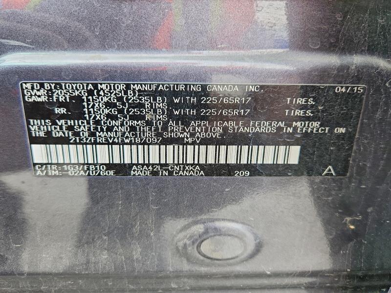 Aukcja sprzedaży 2015 Toyota Rav4, vin: 2T3ZFREV4FW187097, numer aukcji: 78881675