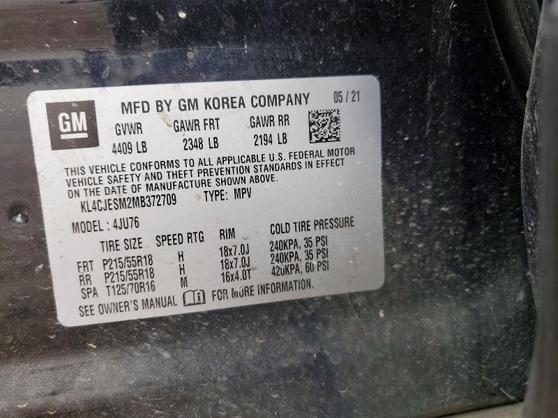 Продаж на аукціоні авто 2021 Buick Encore, vin: KL4CJESM2MB372709, номер лоту: 48125346