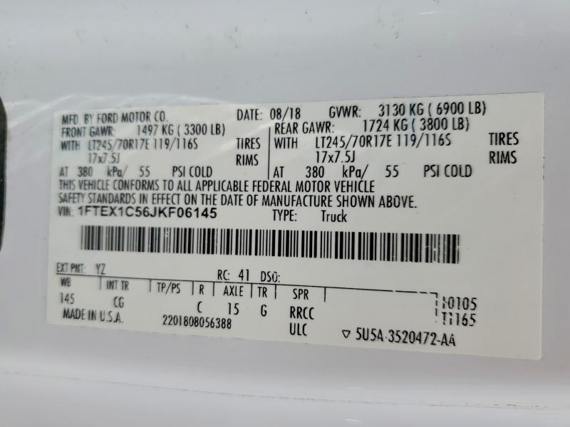 53670716 :رقم المزاد ، 1FTEX1C56JKF06145 vin ، 2018 Ford F150 مزاد بيع