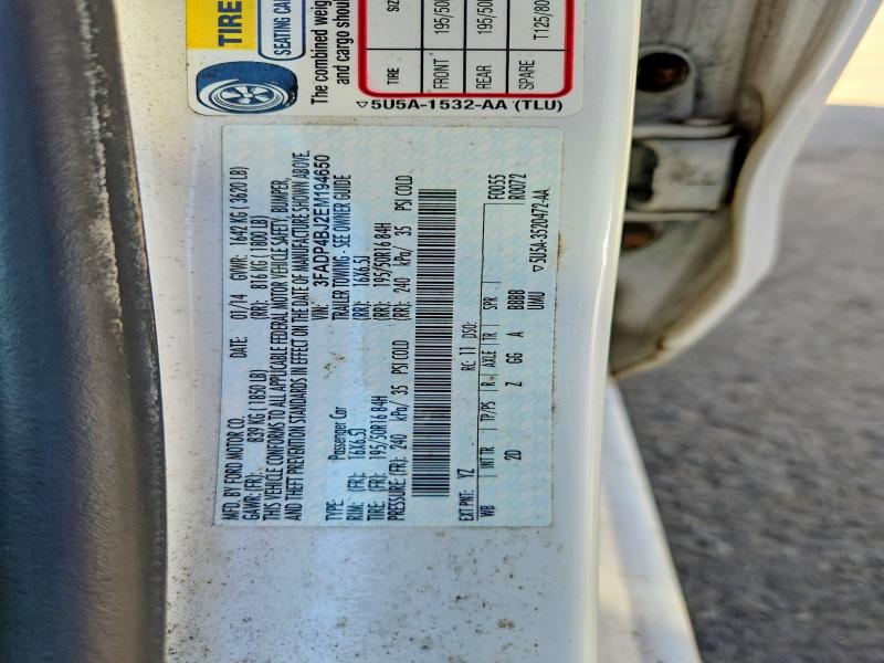46663946 :رقم المزاد ، 3FADP4BJ2EM194650 vin ، 2014 Ford Fiesta مزاد بيع