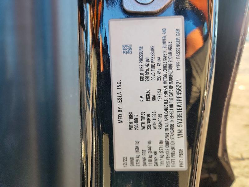 Aukcja sprzedaży 2023 Tesla Model 3, vin: 5YJ3E1EA1PF456221, numer aukcji: 46574156