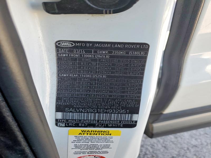 Продажа на аукционе авто 2014 Land Rover Range Rover Evoque, vin: SALVN2BG1EH932951, номер лота: 46218416