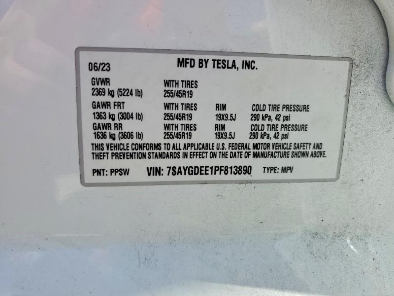 Aukcja sprzedaży 2023 Tesla Model Y, vin: 7SAYGDEE1PF813890, numer aukcji: 46981506