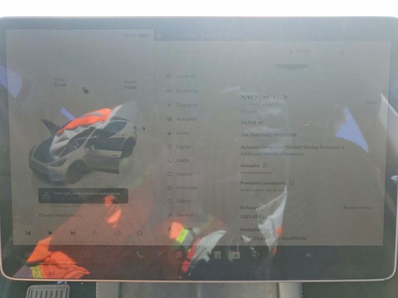 Продаж на аукціоні авто 2025 Tesla Model Y, vin: 7SAYGAEE1SF287350, номер лоту: 46937566