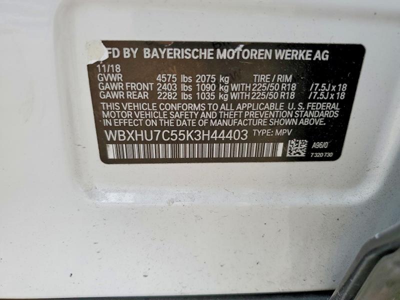 Aukcja sprzedaży 2019 Bmw X1, vin: WBXHU7C55K3H44403, numer aukcji: 41986086