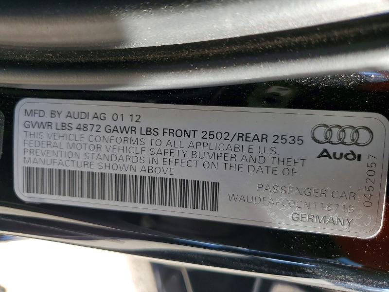 Aukcja sprzedaży 2012 Audi A6, vin: WAUDFAFC0CN116715, numer aukcji: 46674376