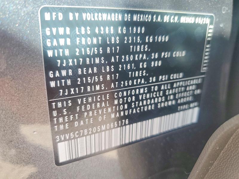 2025 Volkswagen Taos მანქანა იყიდება აუქციონზე, vin: 3VV5C7B20SM065176, აუქციონის ნომერი: 79530655