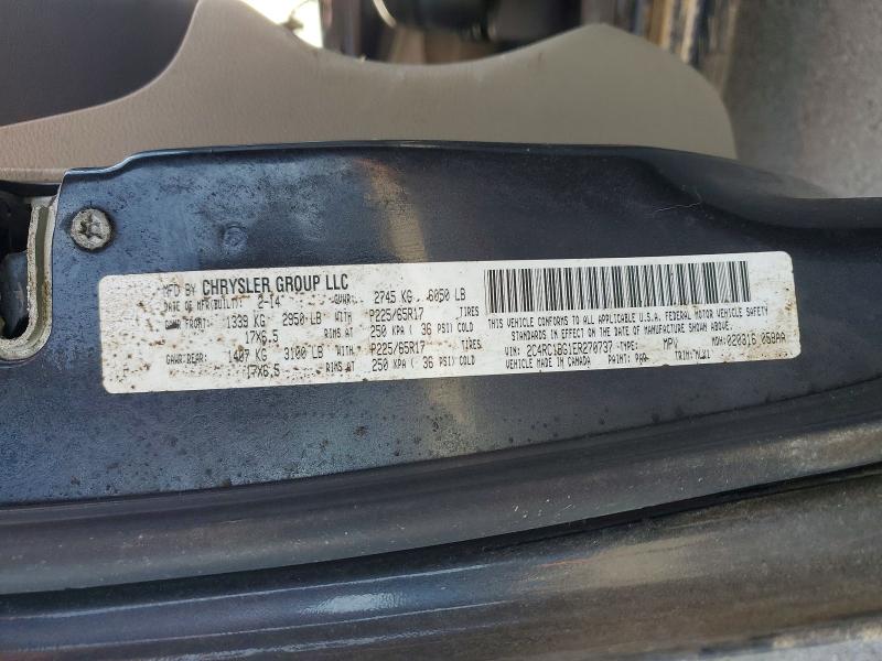 2014 Chrysler Town & Country მანქანა იყიდება აუქციონზე, vin: 2C4RC1BG1ER270737, აუქციონის ნომერი: 45938046
