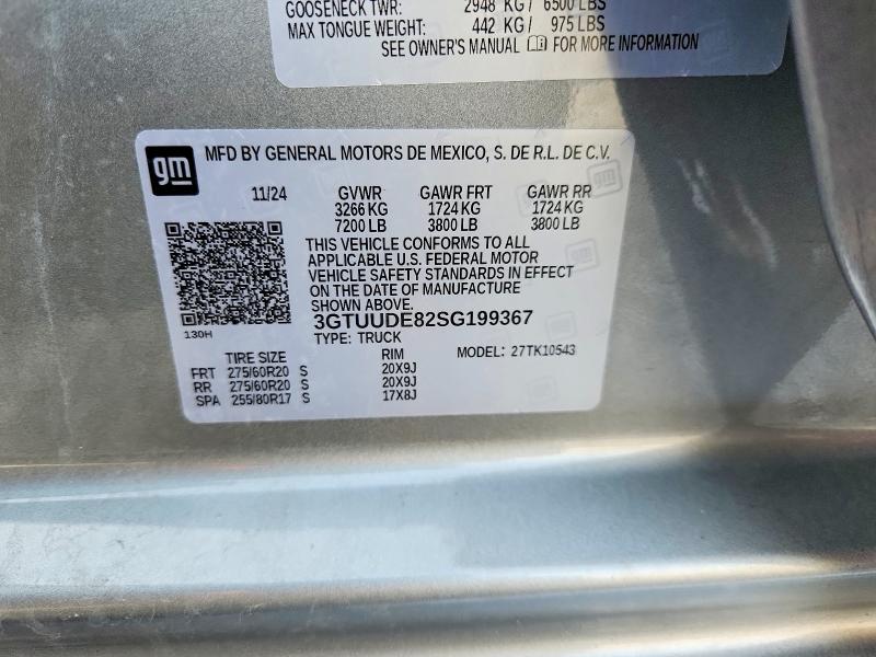 Aukcja sprzedaży 2025 Gmc Sierra, vin: 3GTUUDE82SG199367, numer aukcji: 47114036