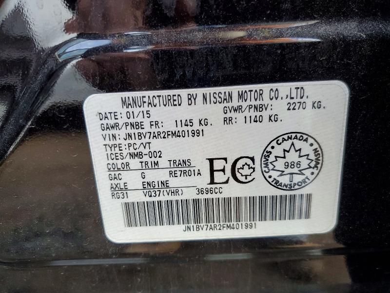 Продажа на аукционе авто 2015 Infiniti Q50, vin: JN1BV7AR2FM401991, номер лота: 47042306