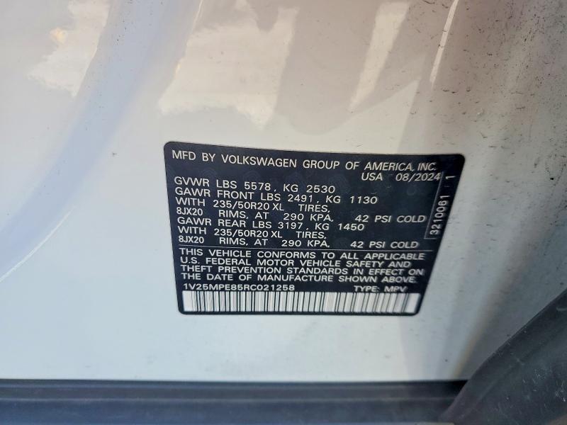 79280355 :رقم المزاد ، 1V25MPE85RC021258 vin ، 2024 Volkswagen Id.4 مزاد بيع