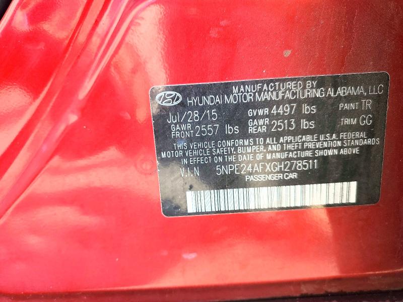 2016 Hyundai Sonata მანქანა იყიდება აუქციონზე, vin: 5NPE24AFXGH278511, აუქციონის ნომერი: 47093206
