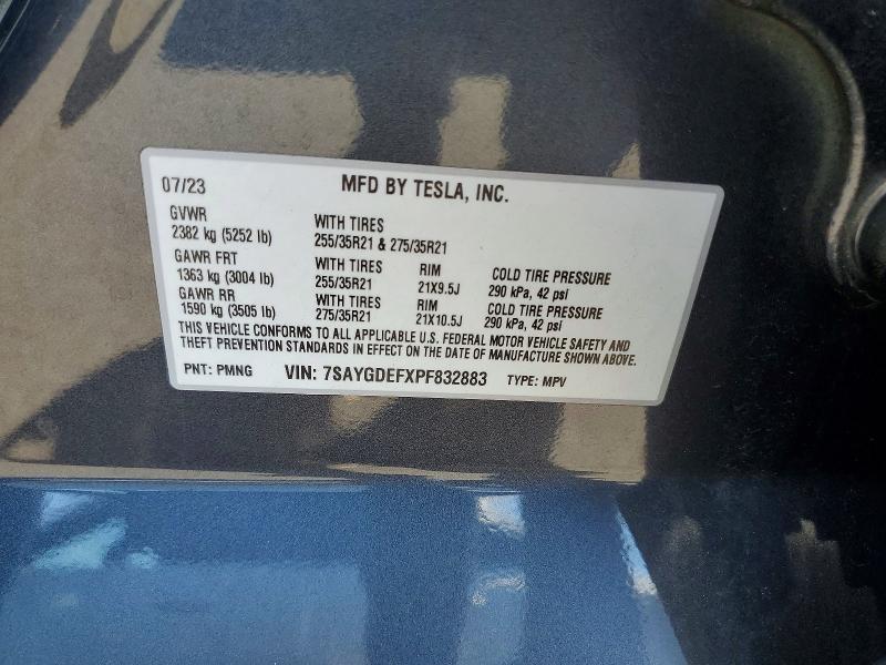 2023 Tesla Model Y მანქანა იყიდება აუქციონზე, vin: 7SAYGDEFXPF832883, აუქციონის ნომერი: 46942826