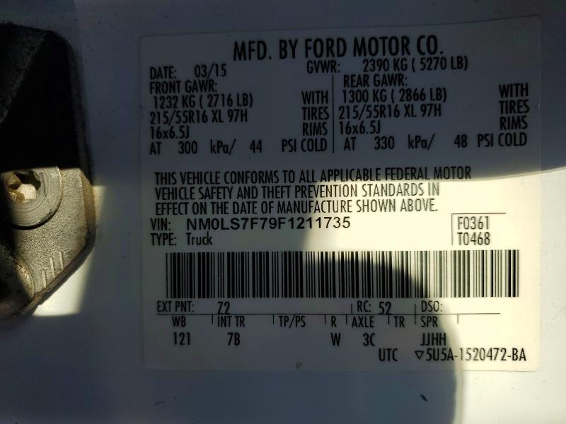 Продажа на аукционе авто 2015 Ford Transit C, vin: NM0LS7F79F1211735, номер лота: 46402276
