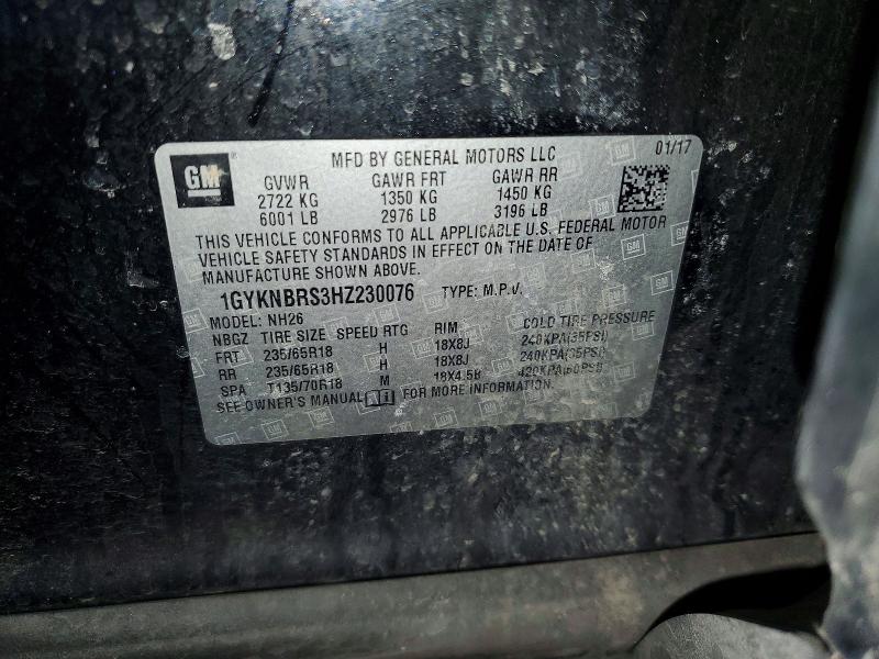 79655425 :رقم المزاد ، 1GYKNBRS3HZ230076 vin ، 2017 Cadillac Xt5 مزاد بيع
