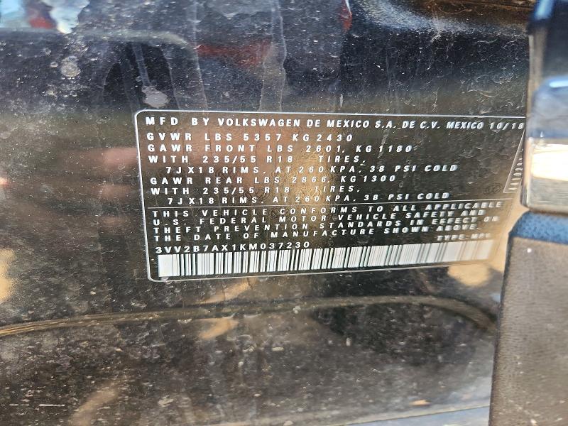 Продаж на аукціоні авто 2019 Volkswagen Tiguan, vin: 3VV2B7AX1KM037230, номер лоту: 46058146