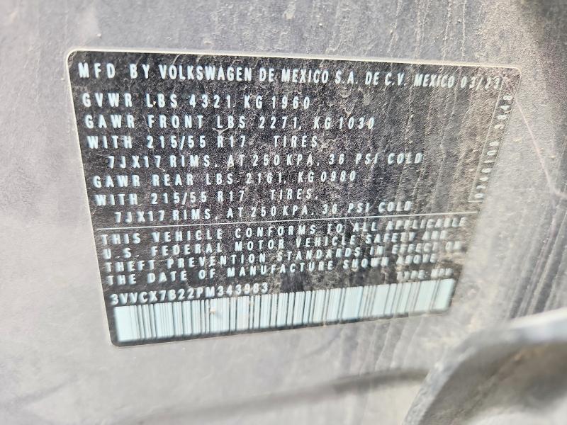 Продажа на аукционе авто 2023 Volkswagen Taos, vin: 3VVCX7B22PM343983, номер лота: 47610116