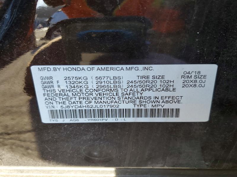 Aukcja sprzedaży 2018 Acura Mdx, vin: 5J8YD4H52JL017902, numer aukcji: 46904486