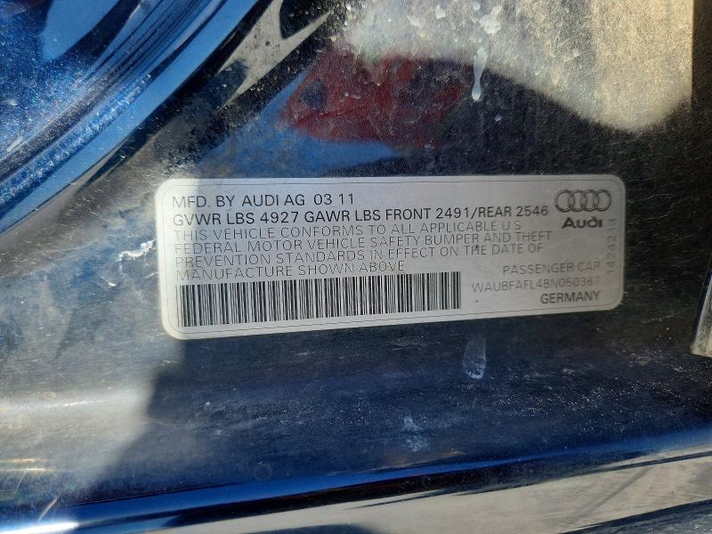 Продажа на аукционе авто 2011 Audi A4, vin: WAUBFAFL4BN050367, номер лота: 46671746