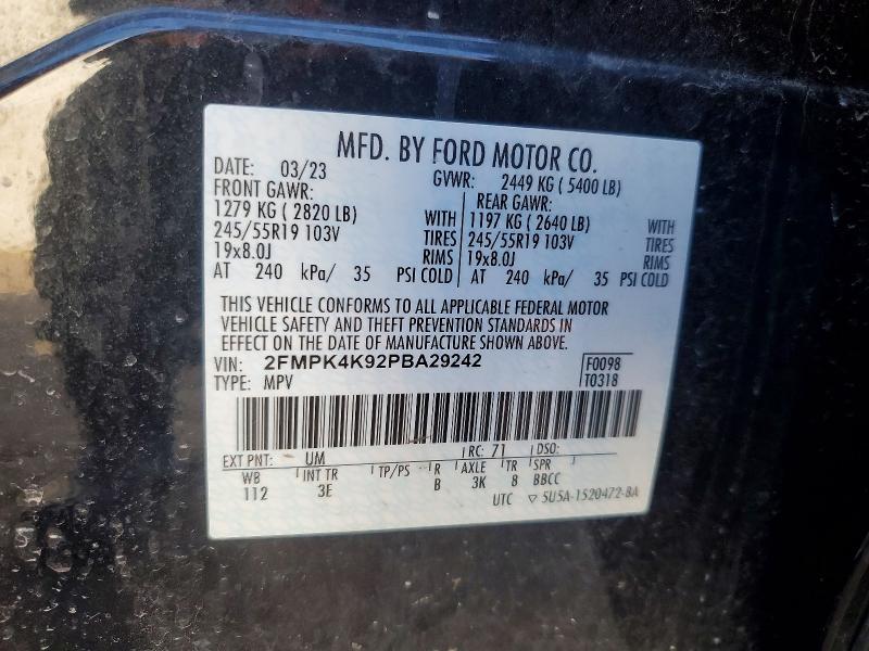 Продажа на аукционе авто 2023 Ford Edge, vin: 2FMPK4K92PBA29242, номер лота: 79519365