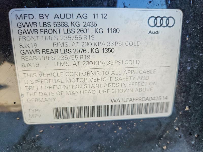 Aukcja sprzedaży 2013 Audi Q5, vin: WA1LFAFP8DA042514, numer aukcji: 47276976