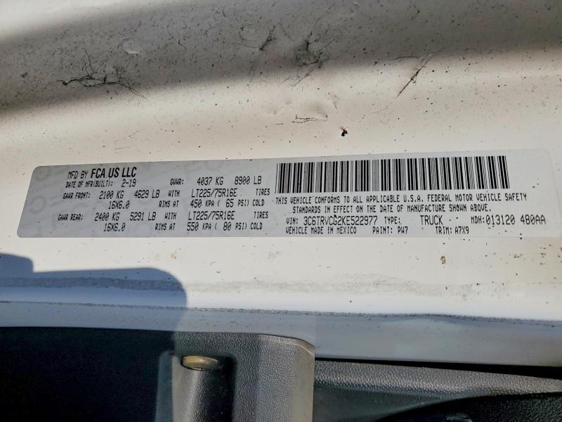 Aukcja sprzedaży 2019 Ram Promaster 2500, vin: 3C6TRVCG2KE522977, numer aukcji: 47779686