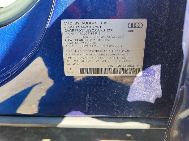 Aukcja sprzedaży 2016 Audi Q5, vin: WA1C2AFP0GA044211, numer aukcji: 77765285