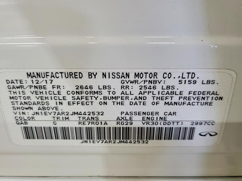 Продажа на аукционе авто 2018 Infiniti Q50, vin: JN1EV7AR2JM442532, номер лота: 48101516