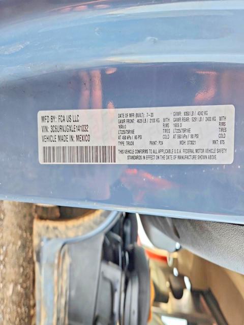 Продаж на аукціоні авто 2020 Ram Promaster 3500, vin: 3C6URVJGXLE141032, номер лоту: 46334356