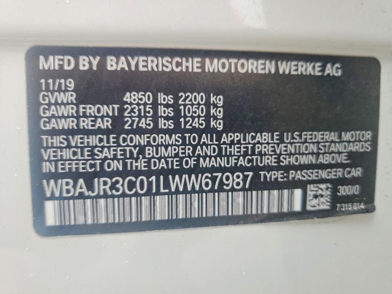 Продаж на аукціоні авто 2020 Bmw 530, vin: WBAJR3C01LWW67987, номер лоту: 79408295