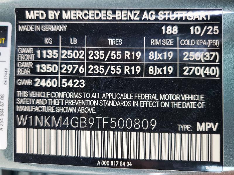 2026 Mercedes-benz Glc მანქანა იყიდება აუქციონზე, vin: W1NKM4GB9TF500809, აუქციონის ნომერი: 79749455